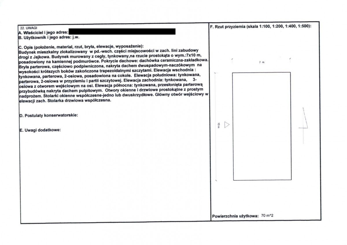 KEZN - Karta obiektu niewpisanego do rejestru, skan nr 2