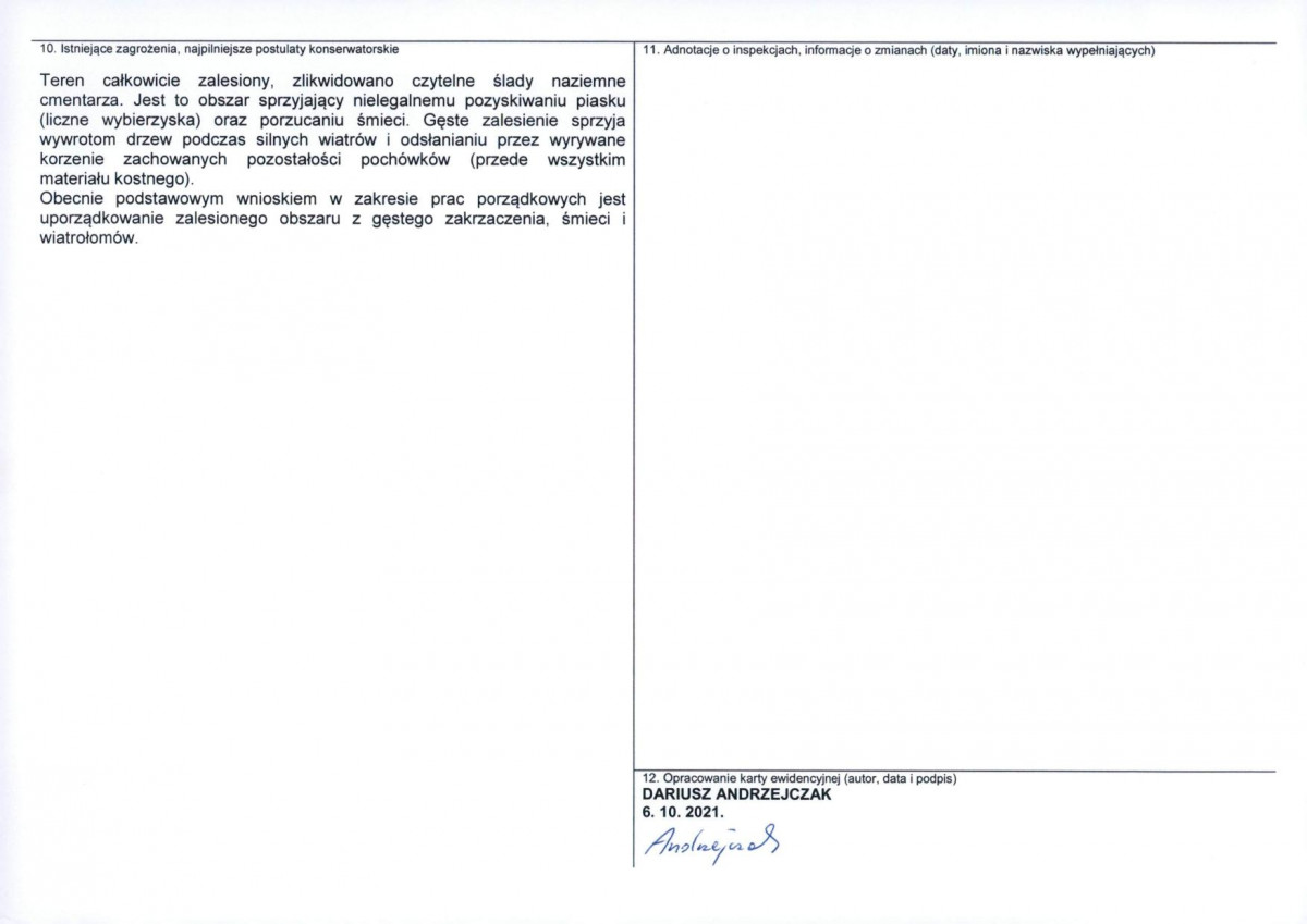 Karta obiektu niewpisanego do rejestru, skan nr 2