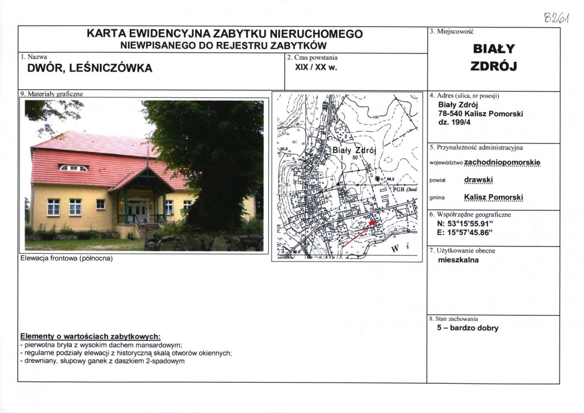 Karta obiektu niewpisanego do rejestru, skan nr 1