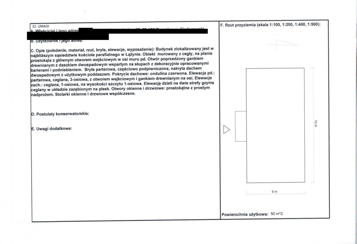 KEZN - Karta obiektu niewpisanego do rejestru, skan nr 2