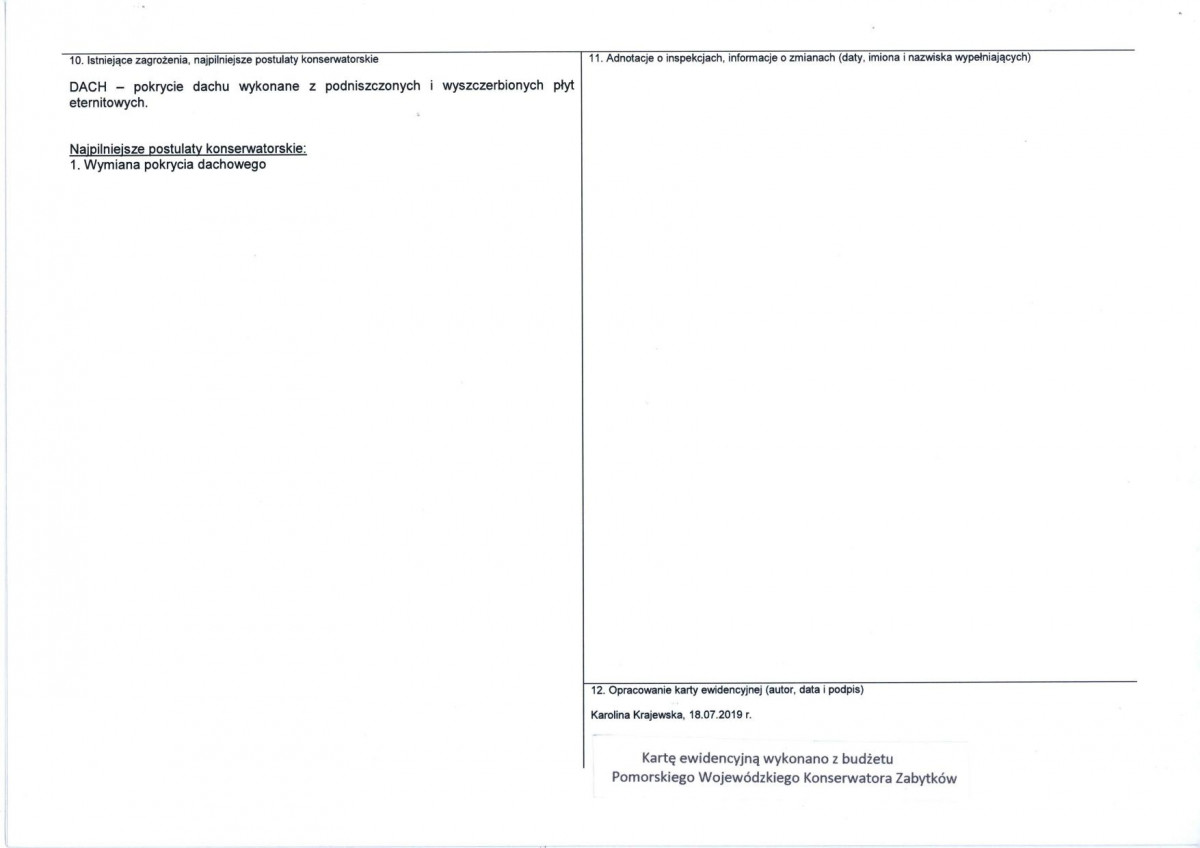 KEZN - Karta obiektu niewpisanego do rejestru, skan nr 2