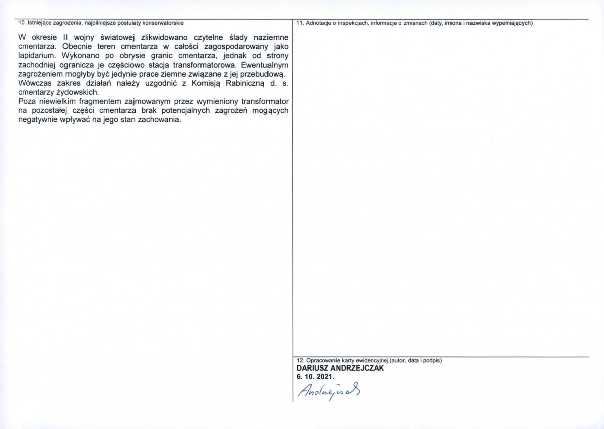 Karta obiektu niewpisanego do rejestru, skan nr 2