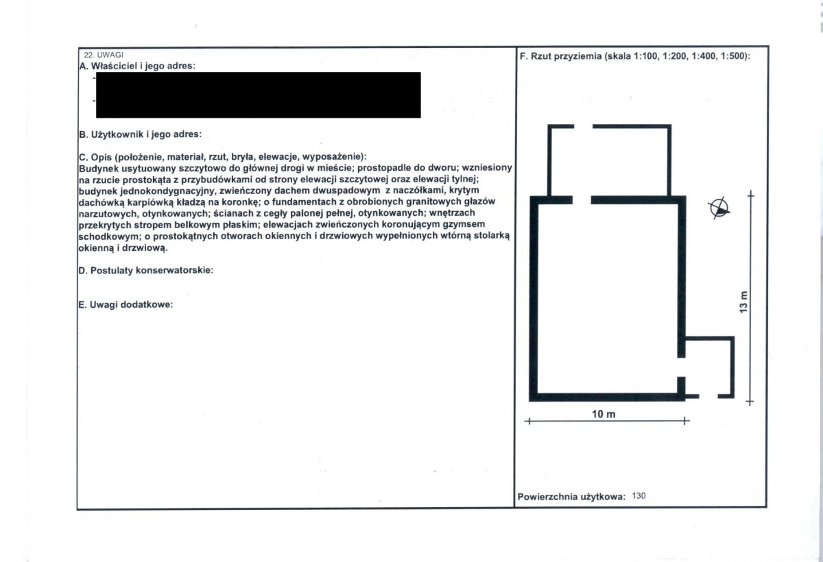 KEZN - Karta obiektu niewpisanego do rejestru, skan nr 2