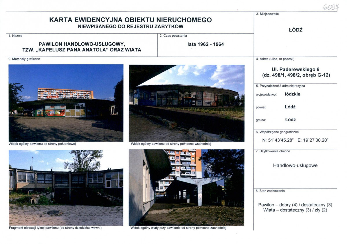 Karta obiektu niewpisanego do rejestru, skan nr 1