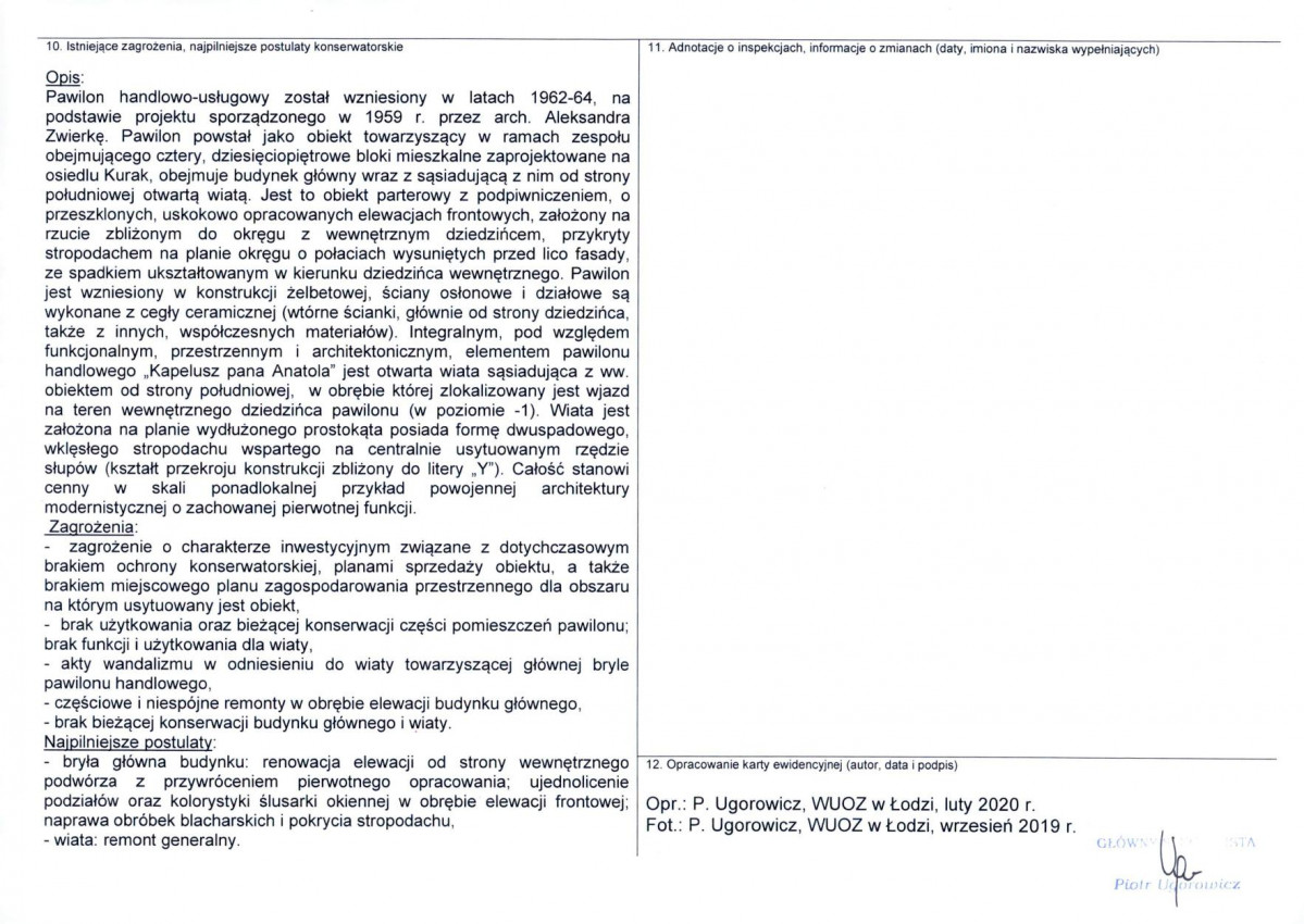 Karta obiektu niewpisanego do rejestru, skan nr 2
