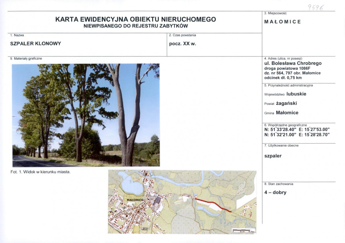 Karta obiektu niewpisanego do rejestru, skan nr 1