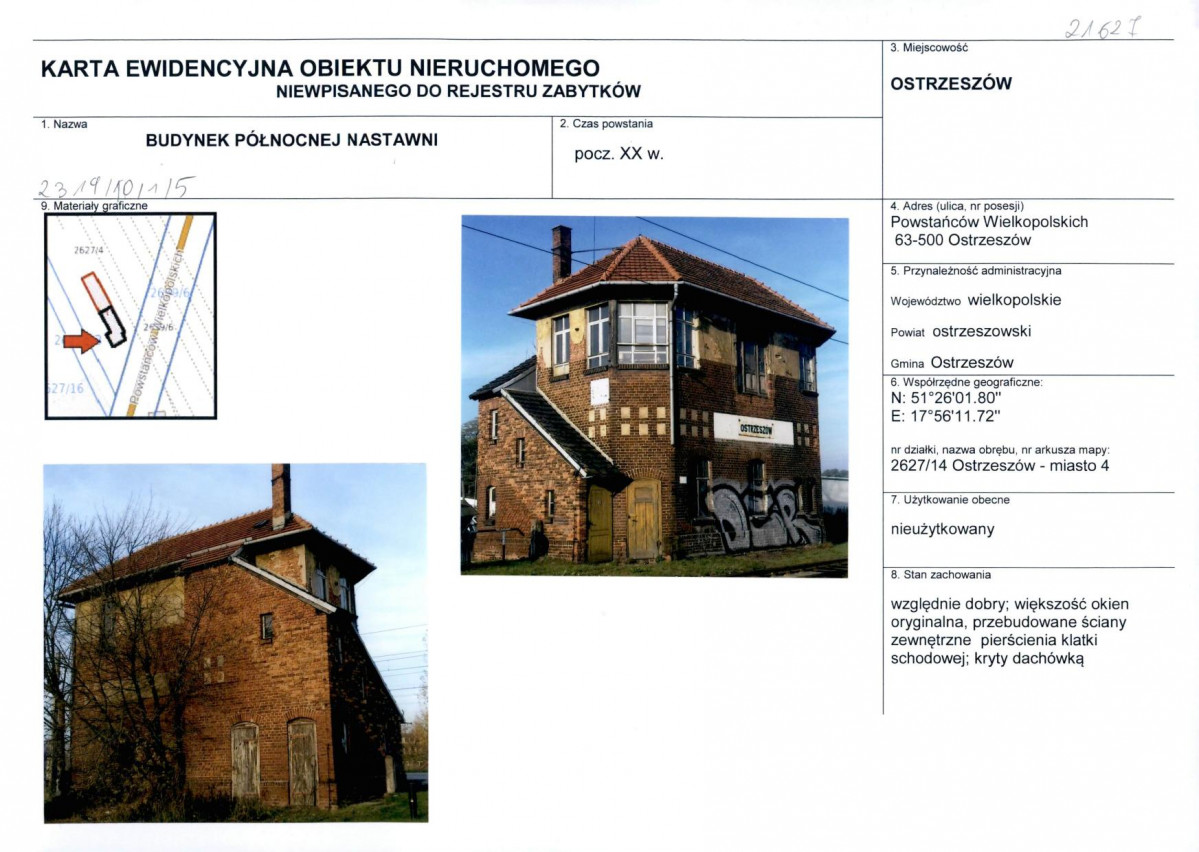 Karta obiektu niewpisanego do rejestru, skan nr 1