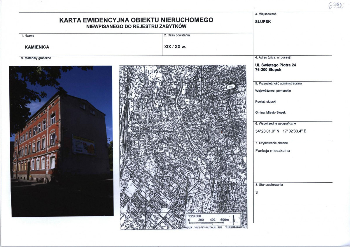 Karta obiektu niewpisanego do rejestru, skan nr 1