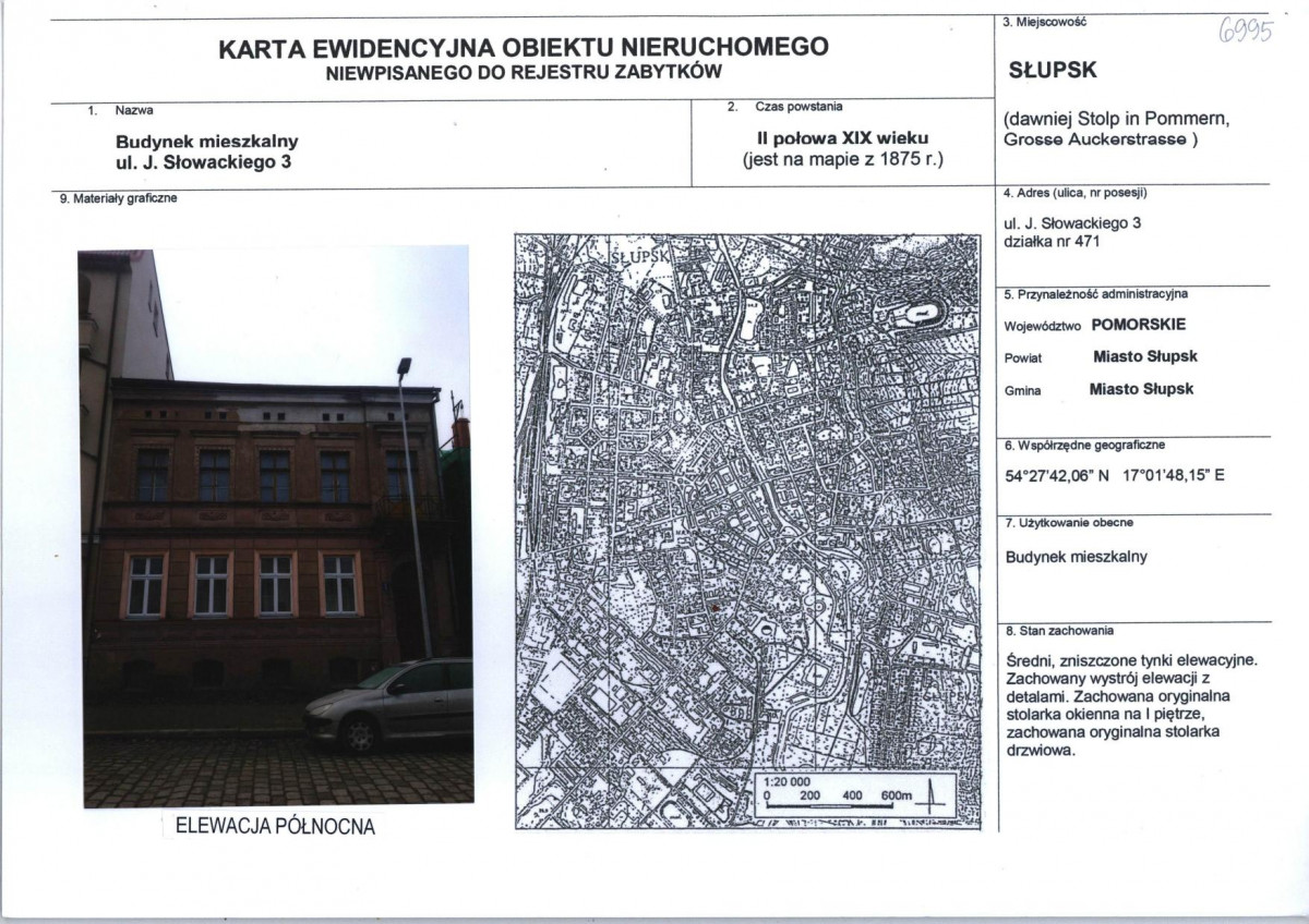 Karta obiektu niewpisanego do rejestru, skan nr 1