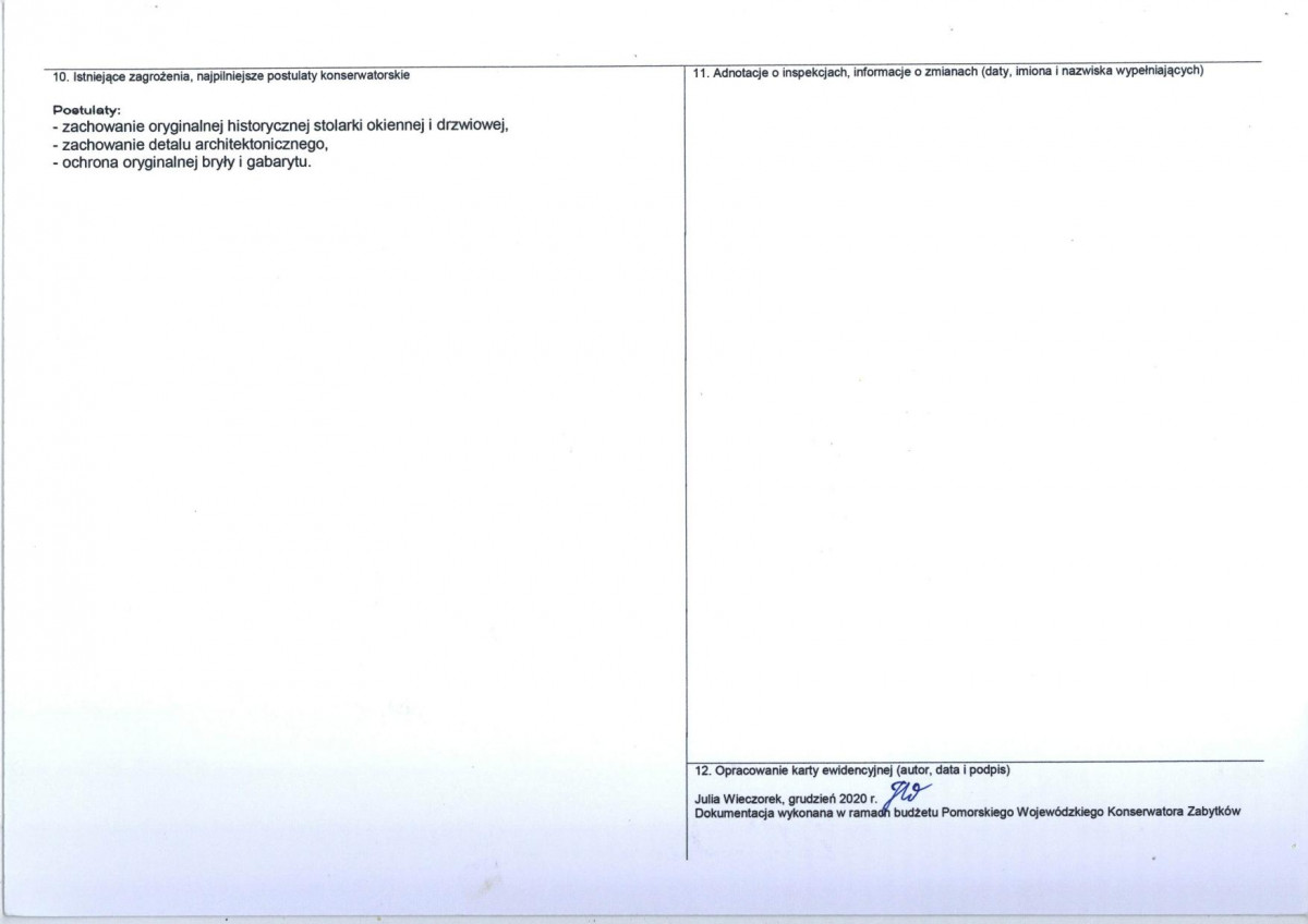 Karta obiektu niewpisanego do rejestru, skan nr 4