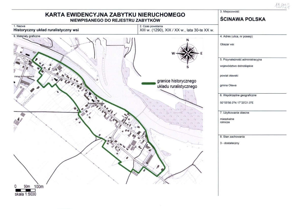 Karta obiektu niewpisanego do rejestru, skan nr 1