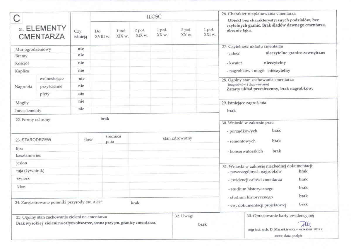 Karta obiektu niewpisanego do rejestru, skan nr 3