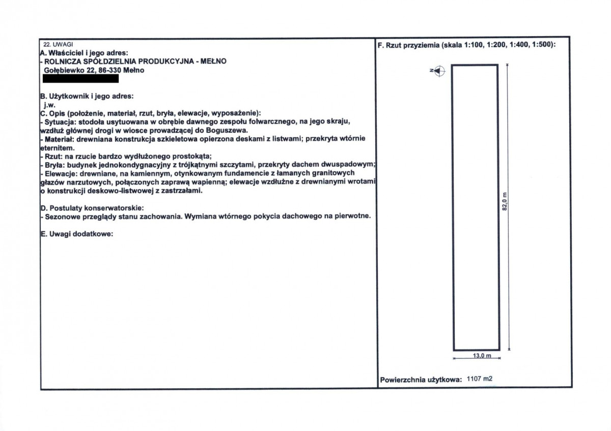 KEZN - Karta obiektu niewpisanego do rejestru, skan nr 2