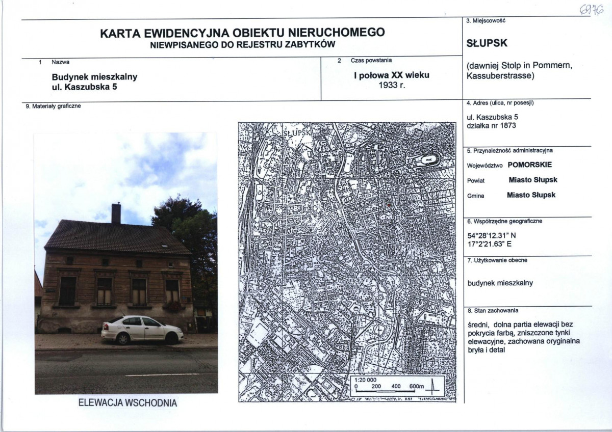 Karta obiektu niewpisanego do rejestru, skan nr 1