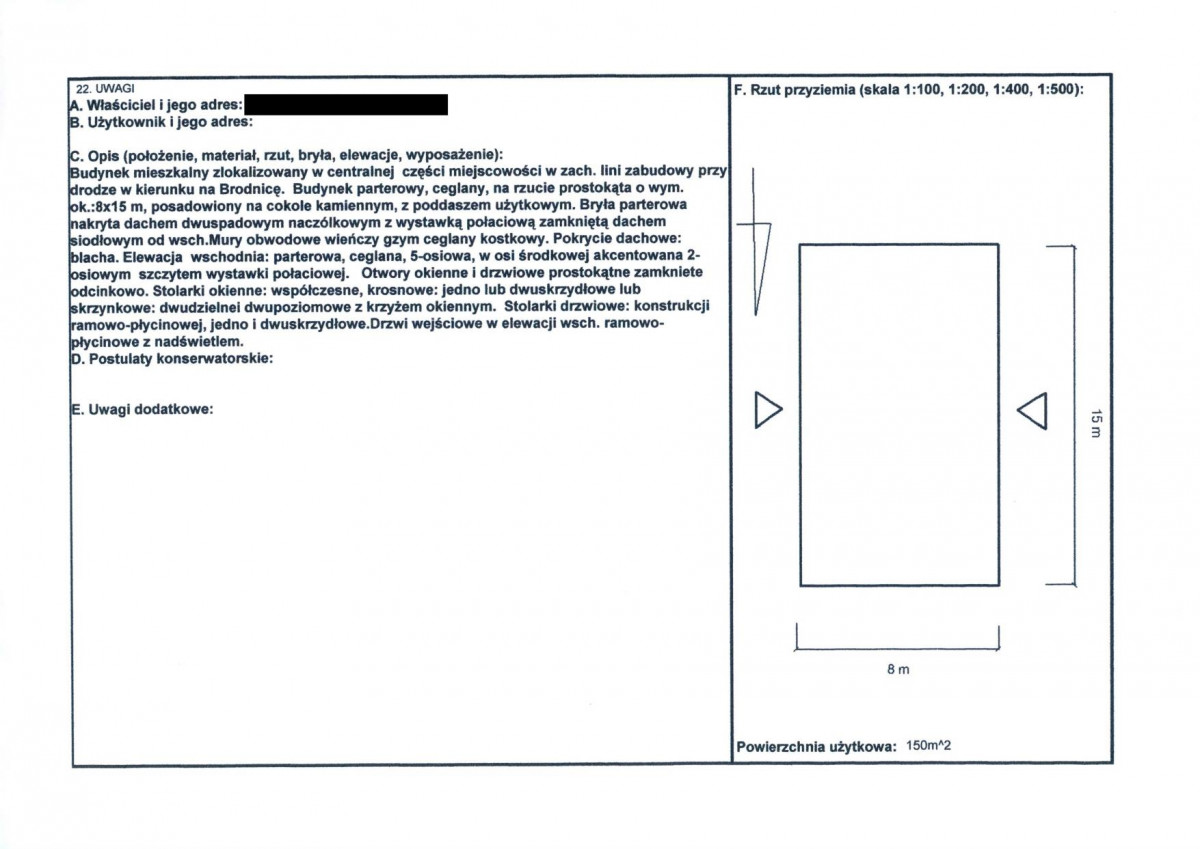 KEZN - Karta obiektu niewpisanego do rejestru, skan nr 2