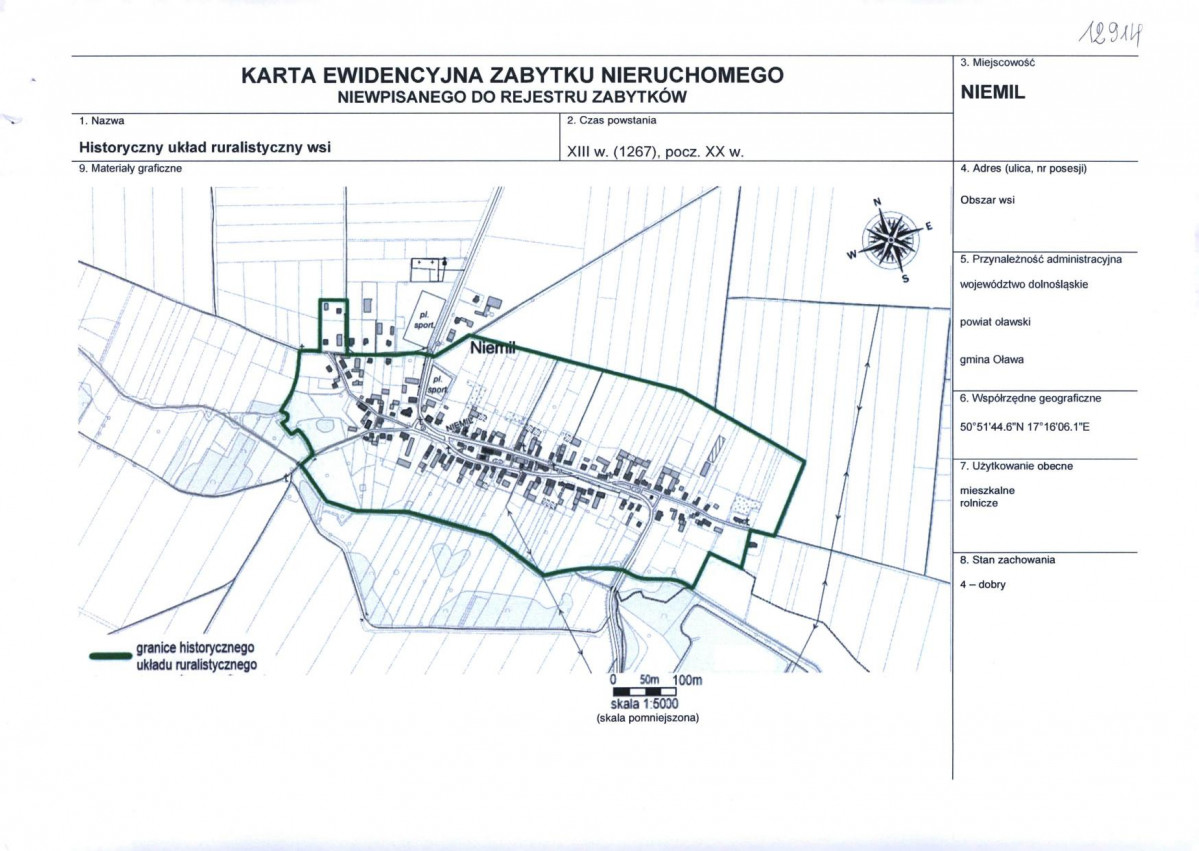 Karta obiektu niewpisanego do rejestru, skan nr 1