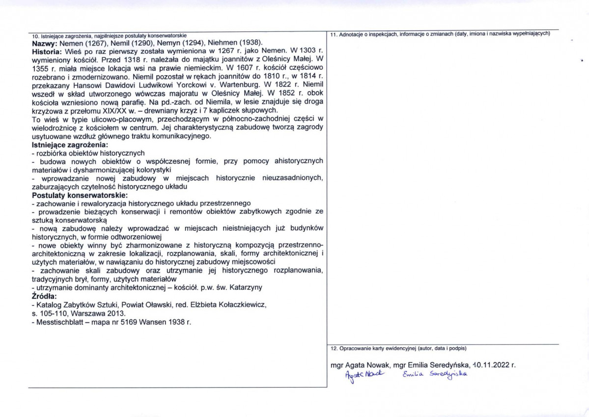 Karta obiektu niewpisanego do rejestru, skan nr 2