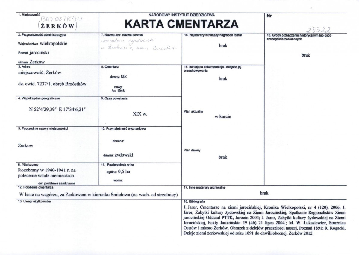 KC - Karta cmentarza, skan nr 1