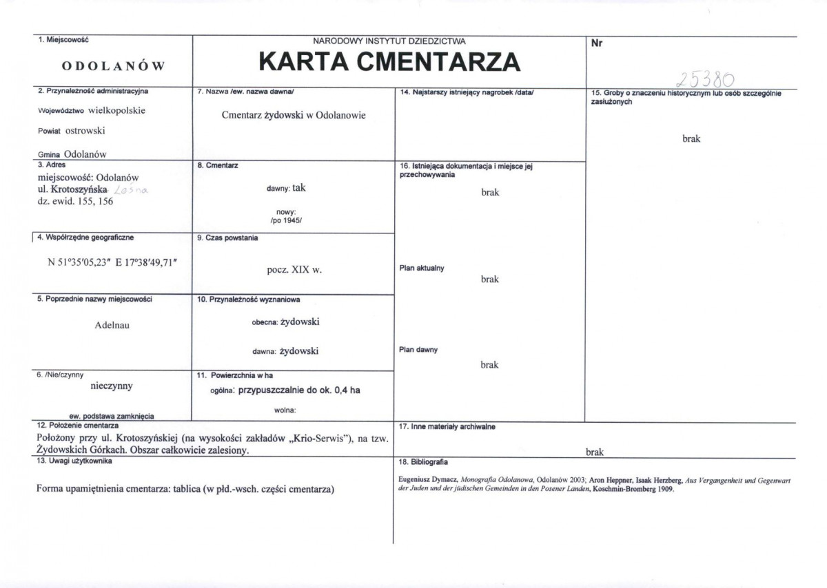 Karta cmentarza, skan nr 1