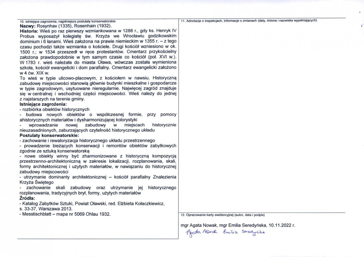 Karta obiektu niewpisanego do rejestru, skan nr 2