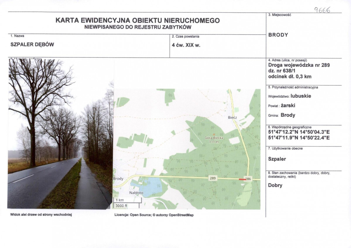 KEZN - Karta obiektu niewpisanego do rejestru, skan nr 1