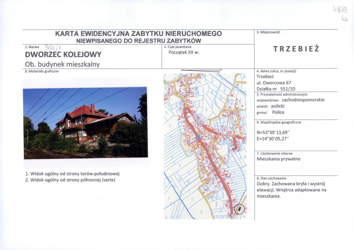 Karta obiektu niewpisanego do rejestru, skan nr 1