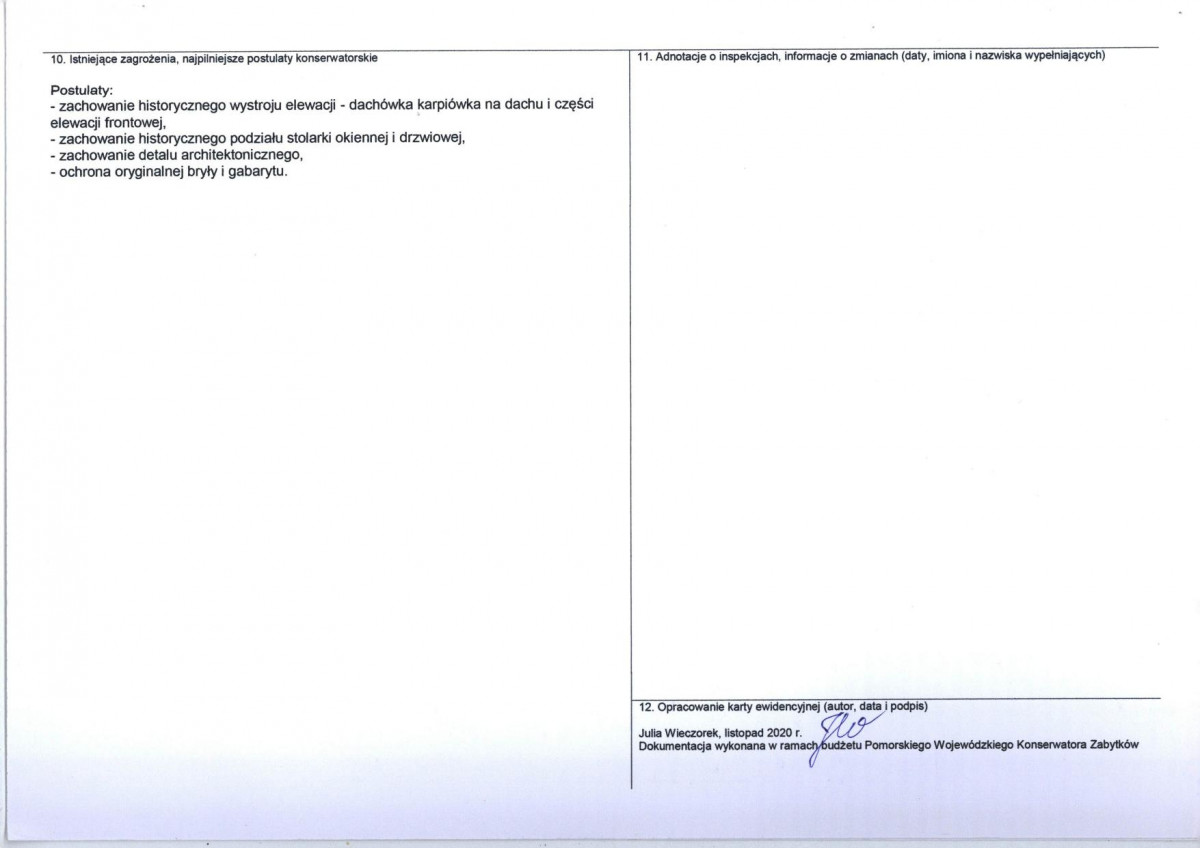 Karta obiektu niewpisanego do rejestru, skan nr 4