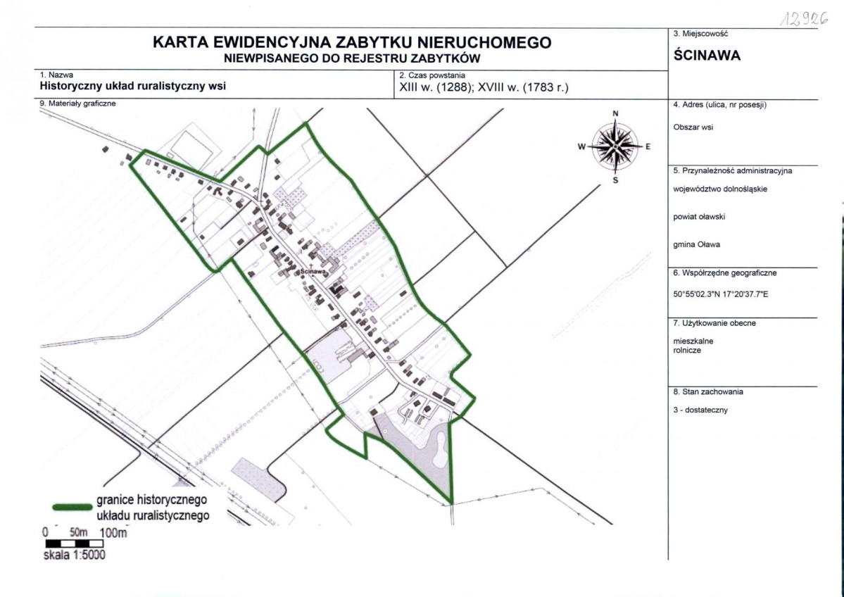 Karta obiektu niewpisanego do rejestru, skan nr 1