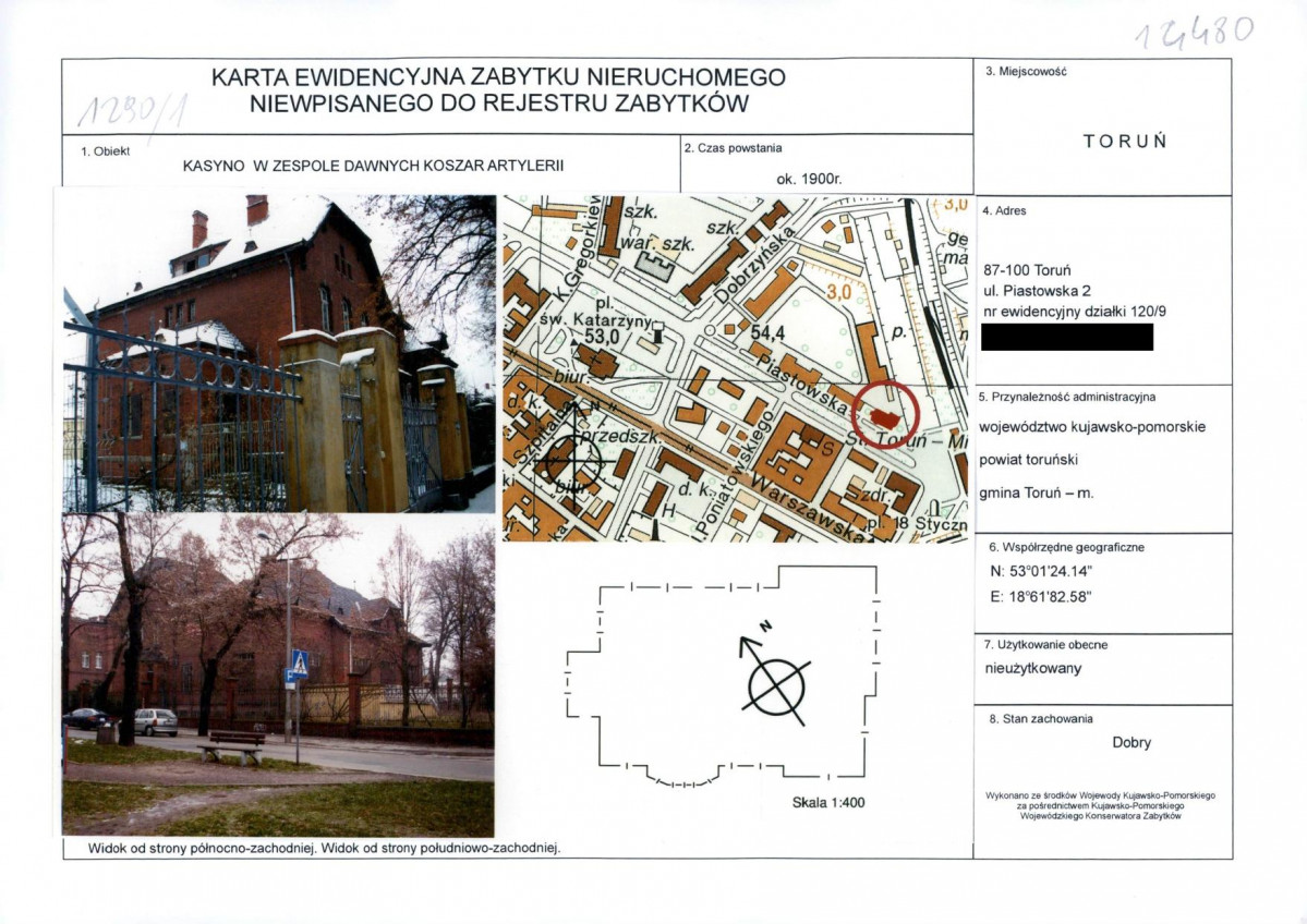 KEZN - Karta obiektu niewpisanego do rejestru, skan nr 1