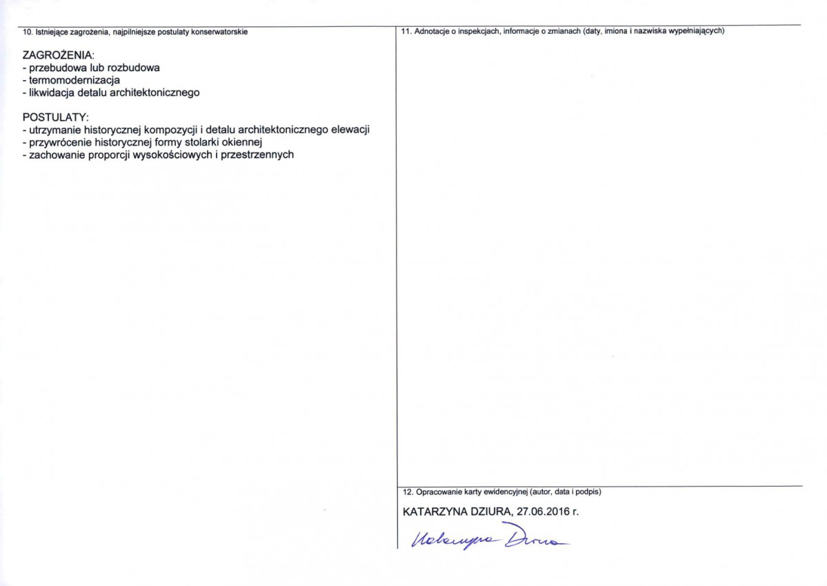 Karta obiektu niewpisanego do rejestru, skan nr 2