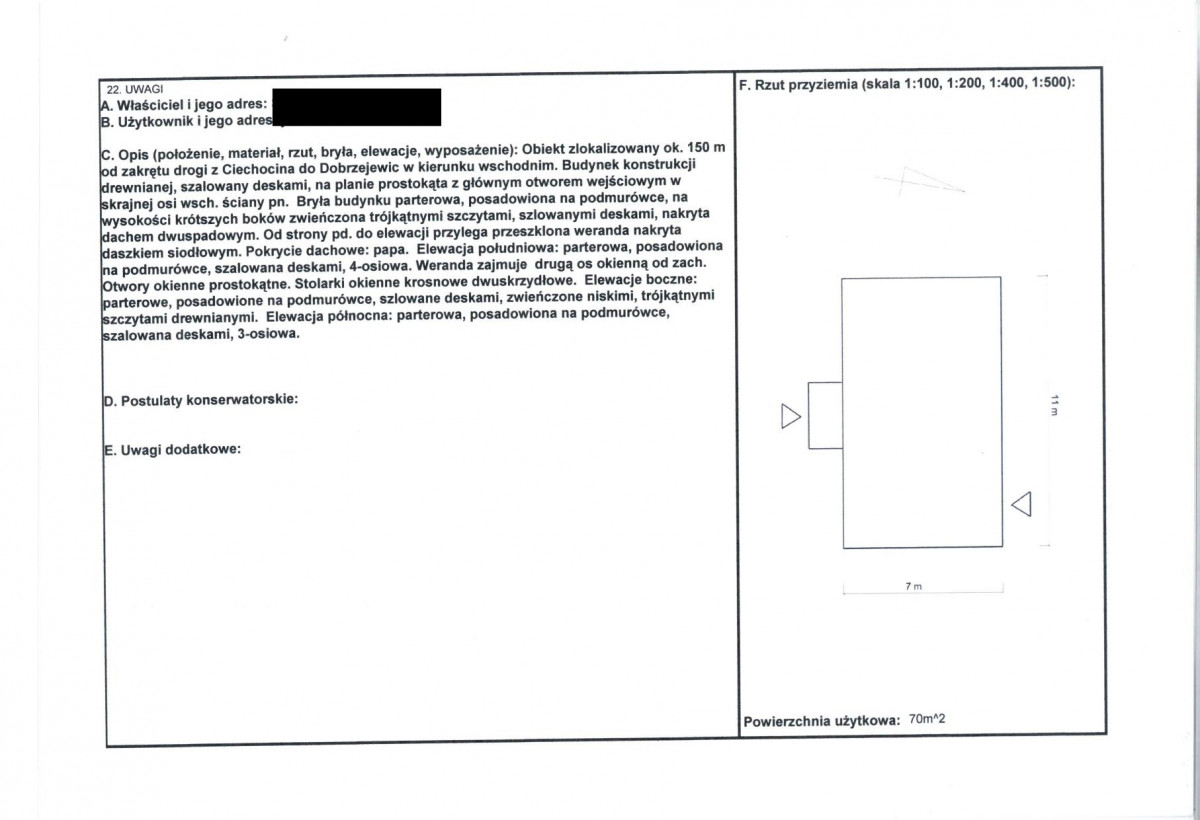 KEZN - Karta obiektu niewpisanego do rejestru, skan nr 2