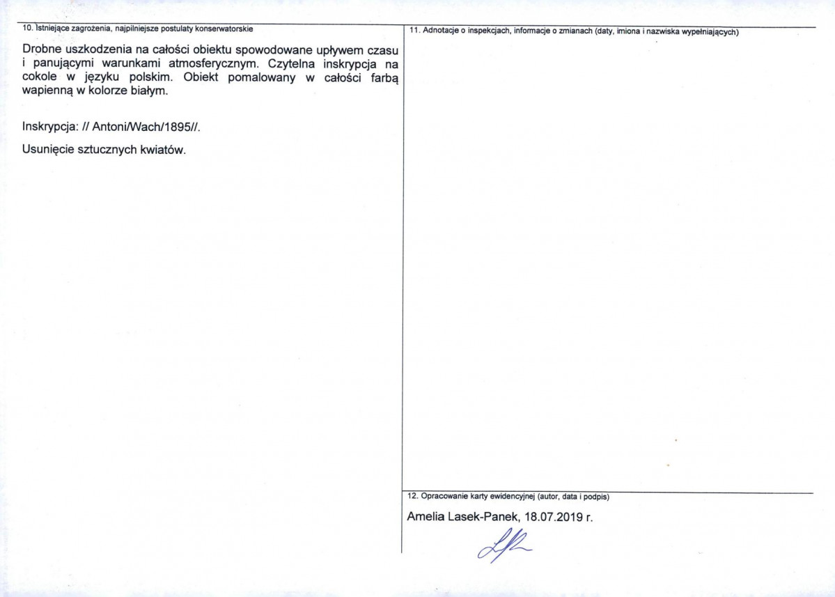 Karta obiektu niewpisanego do rejestru, skan nr 2