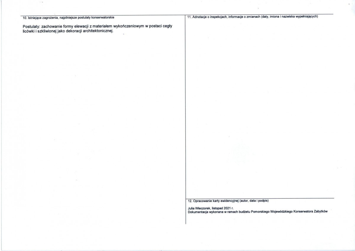 Karta obiektu niewpisanego do rejestru, skan nr 3