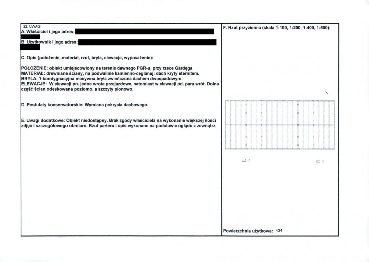 KEZN - Karta obiektu niewpisanego do rejestru, skan nr 2