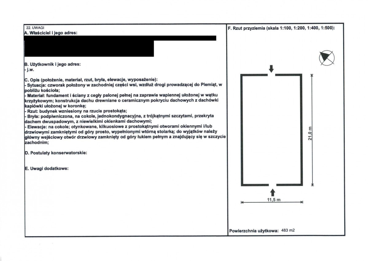 KEZN - Karta obiektu niewpisanego do rejestru, skan nr 2