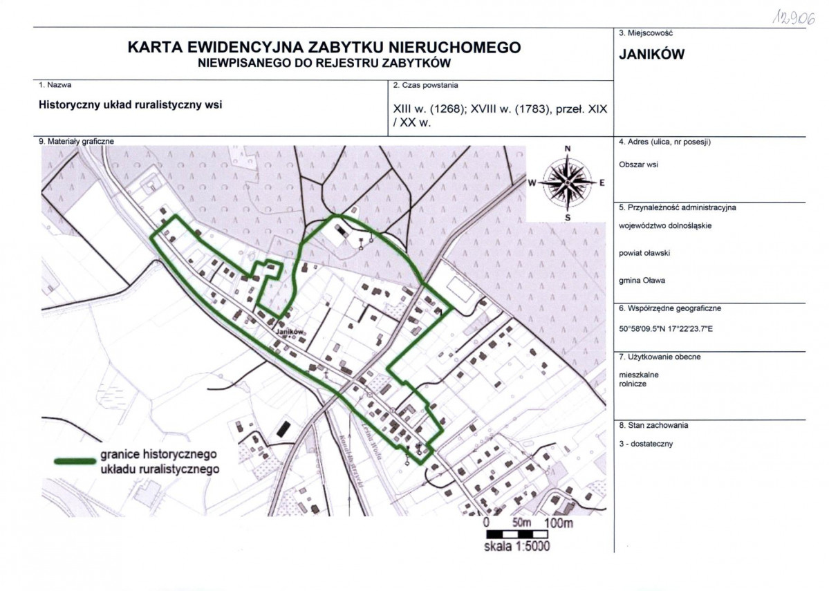 Karta obiektu niewpisanego do rejestru, skan nr 1