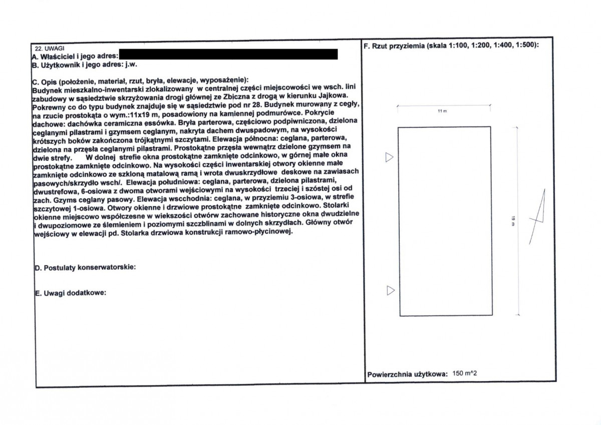 KEZN - Karta obiektu niewpisanego do rejestru, skan nr 2