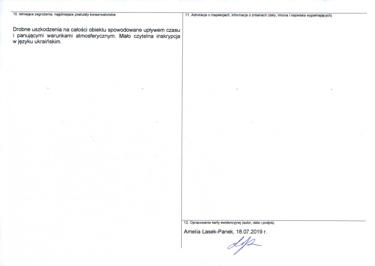 Karta obiektu niewpisanego do rejestru, skan nr 2
