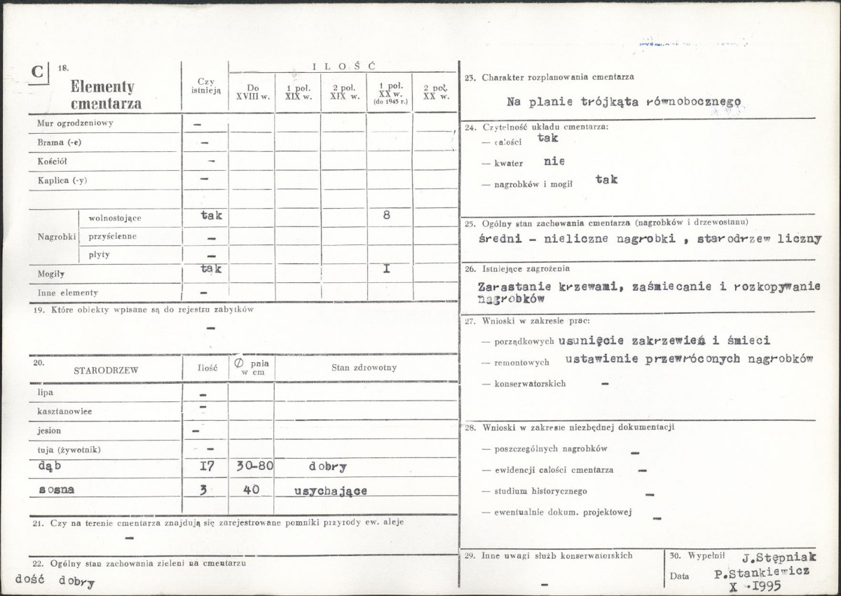 KC - Karta cmentarza, skan nr 2