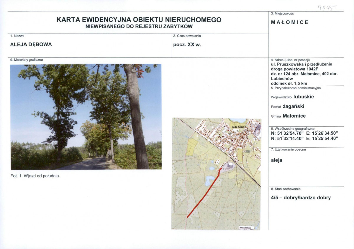 Karta obiektu niewpisanego do rejestru, skan nr 1