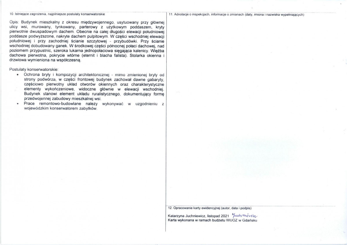 Karta obiektu niewpisanego do rejestru, skan nr 4
