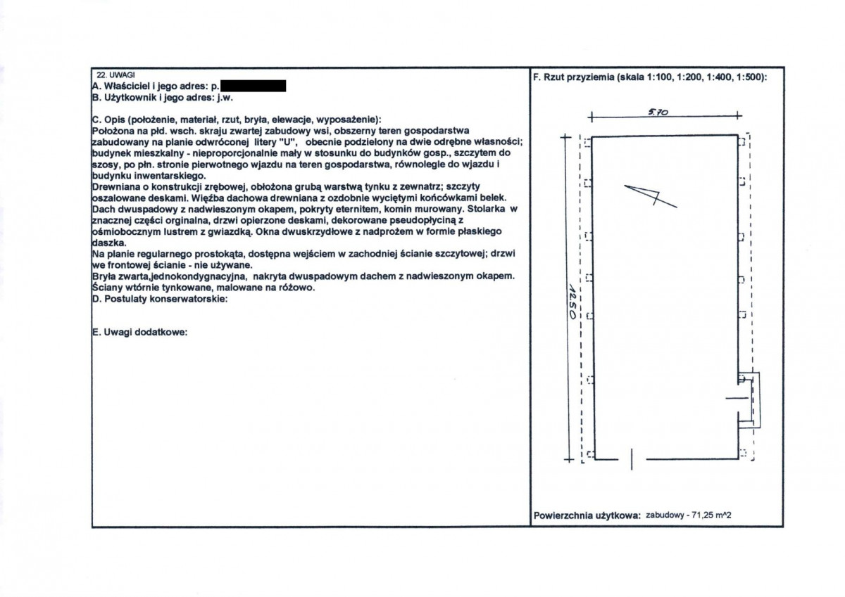 KEZN - Karta obiektu niewpisanego do rejestru, skan nr 2