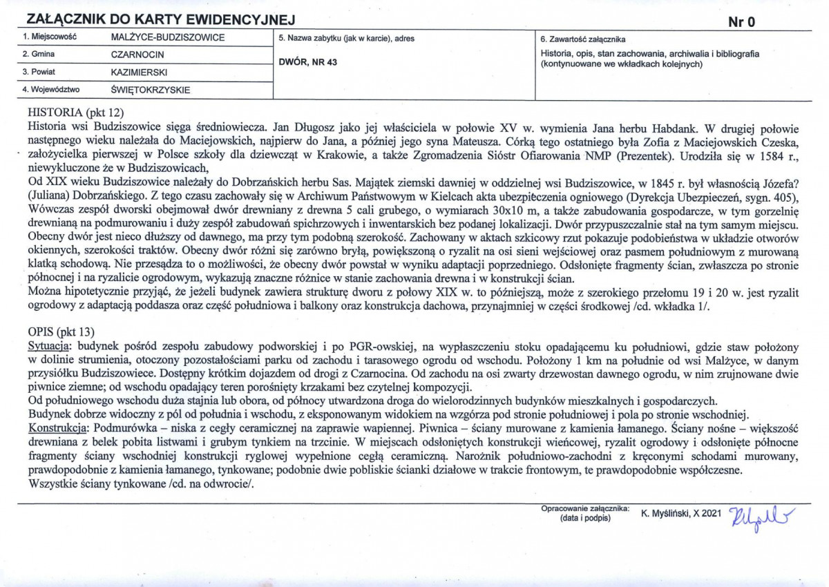 KEZN - Karta obiektu niewpisanego do rejestru, skan nr 4
