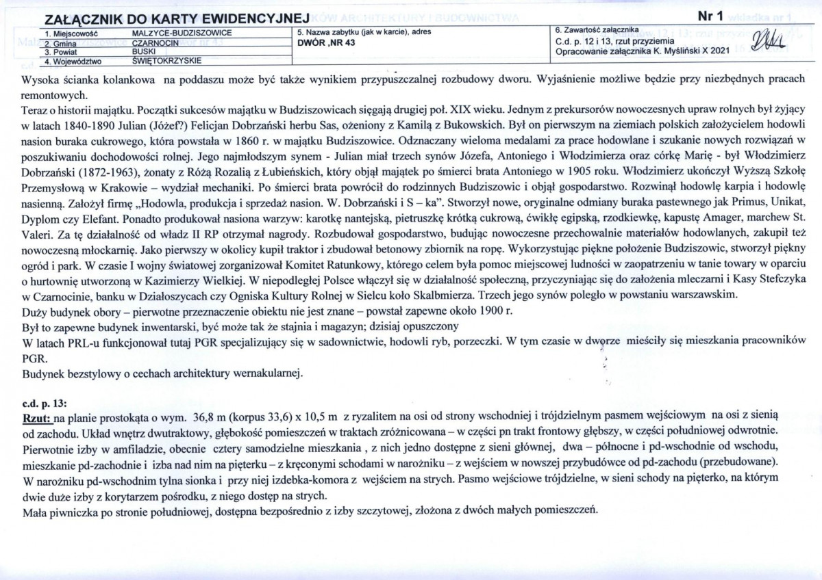 KEZN - Karta obiektu niewpisanego do rejestru, skan nr 6