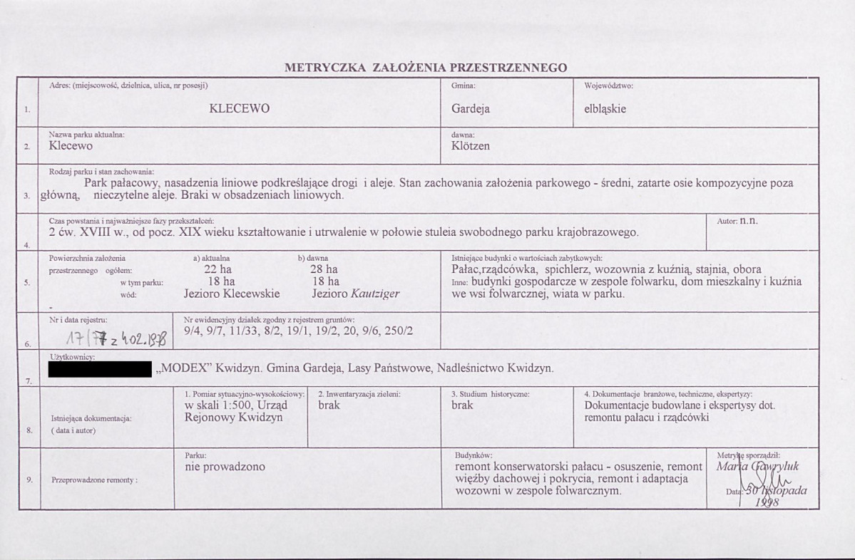 EP - Ewidencja parkowa, skan nr 7