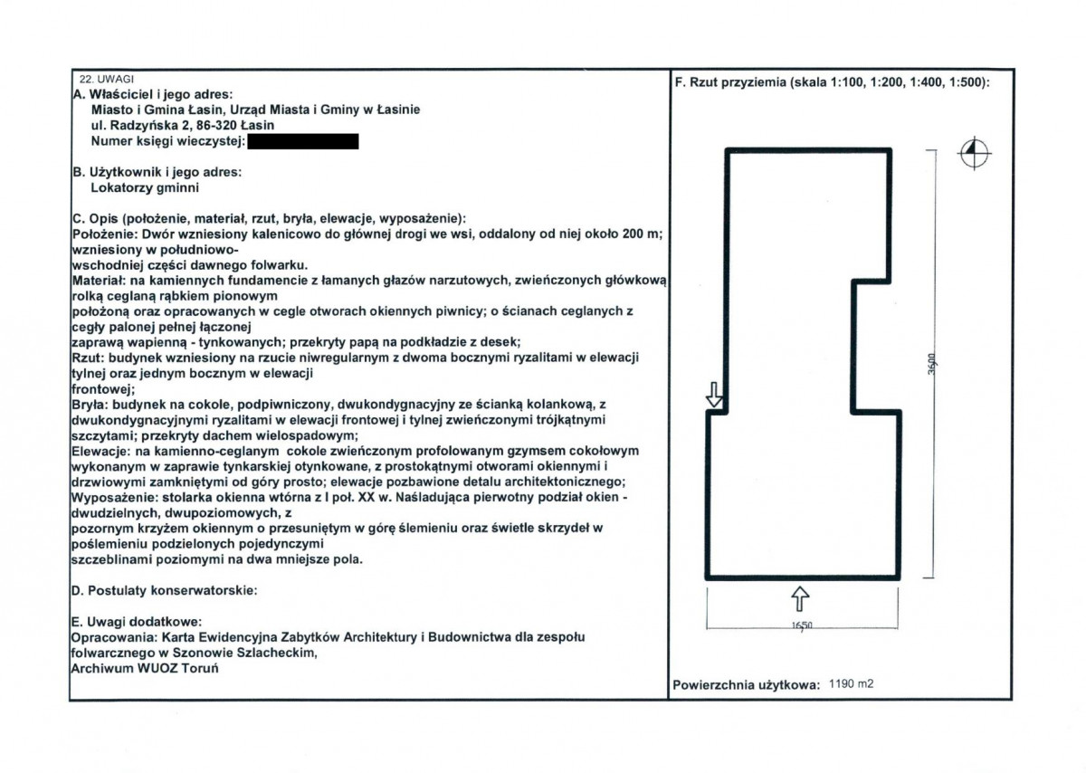 KEZN - Karta obiektu niewpisanego do rejestru, skan nr 2