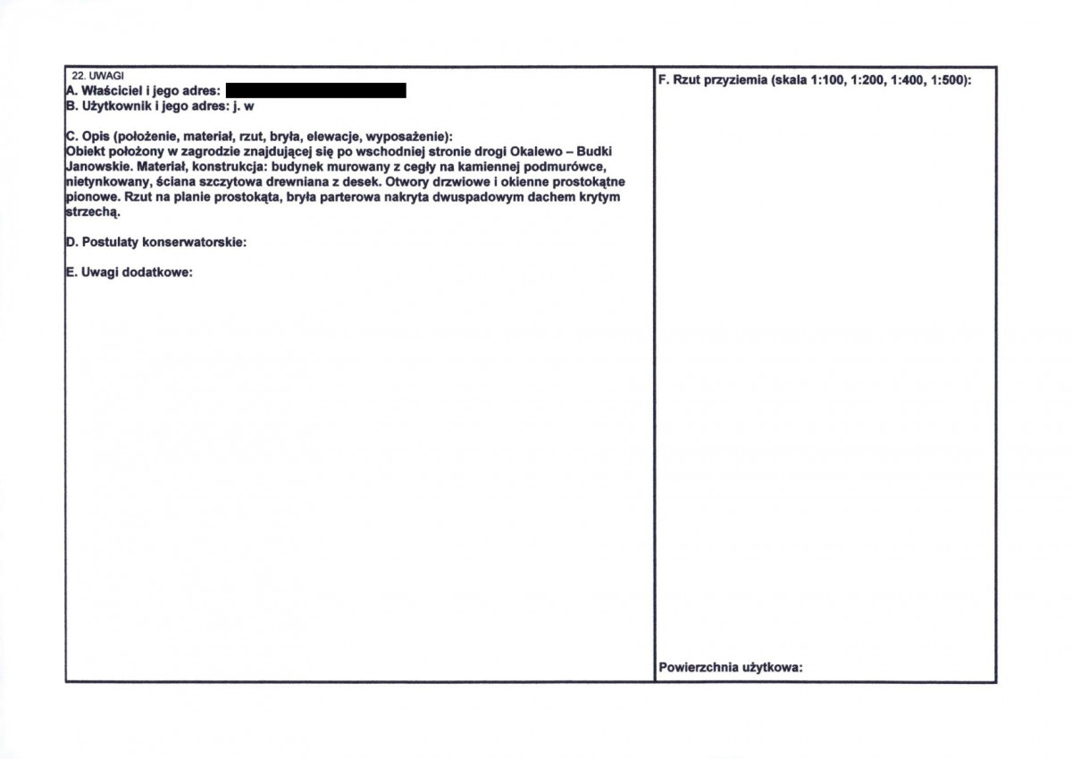 KEZN - Karta obiektu niewpisanego do rejestru, skan nr 2