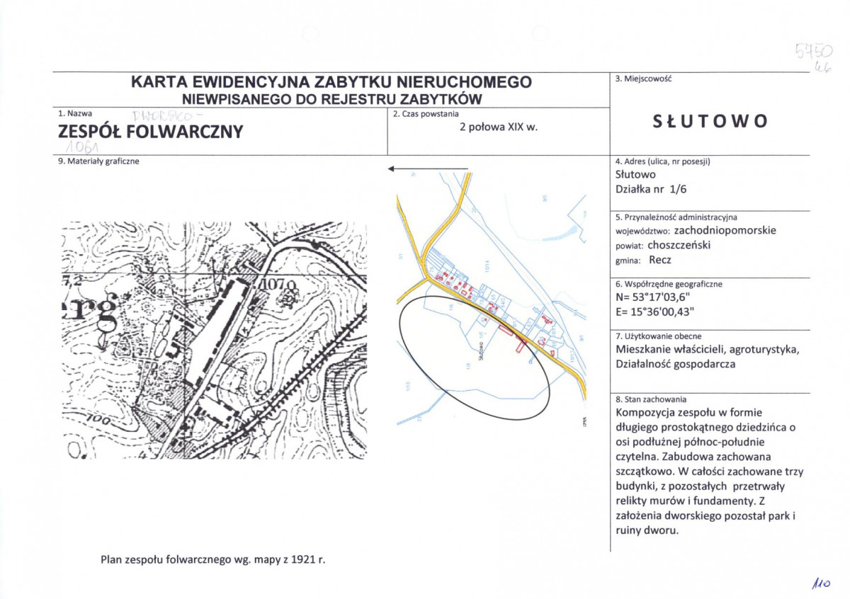 Karta obiektu niewpisanego do rejestru, skan nr 1