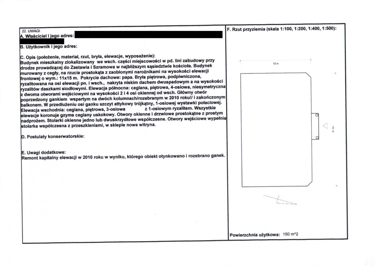 KEZN - Karta obiektu niewpisanego do rejestru, skan nr 2