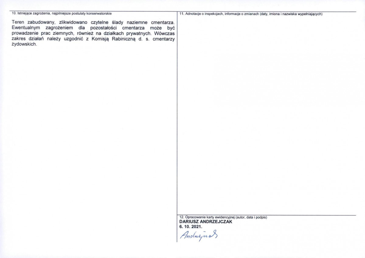 Karta obiektu niewpisanego do rejestru, skan nr 2